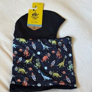 Turtle Fur Kids Black Dino Space Neck Gaiter